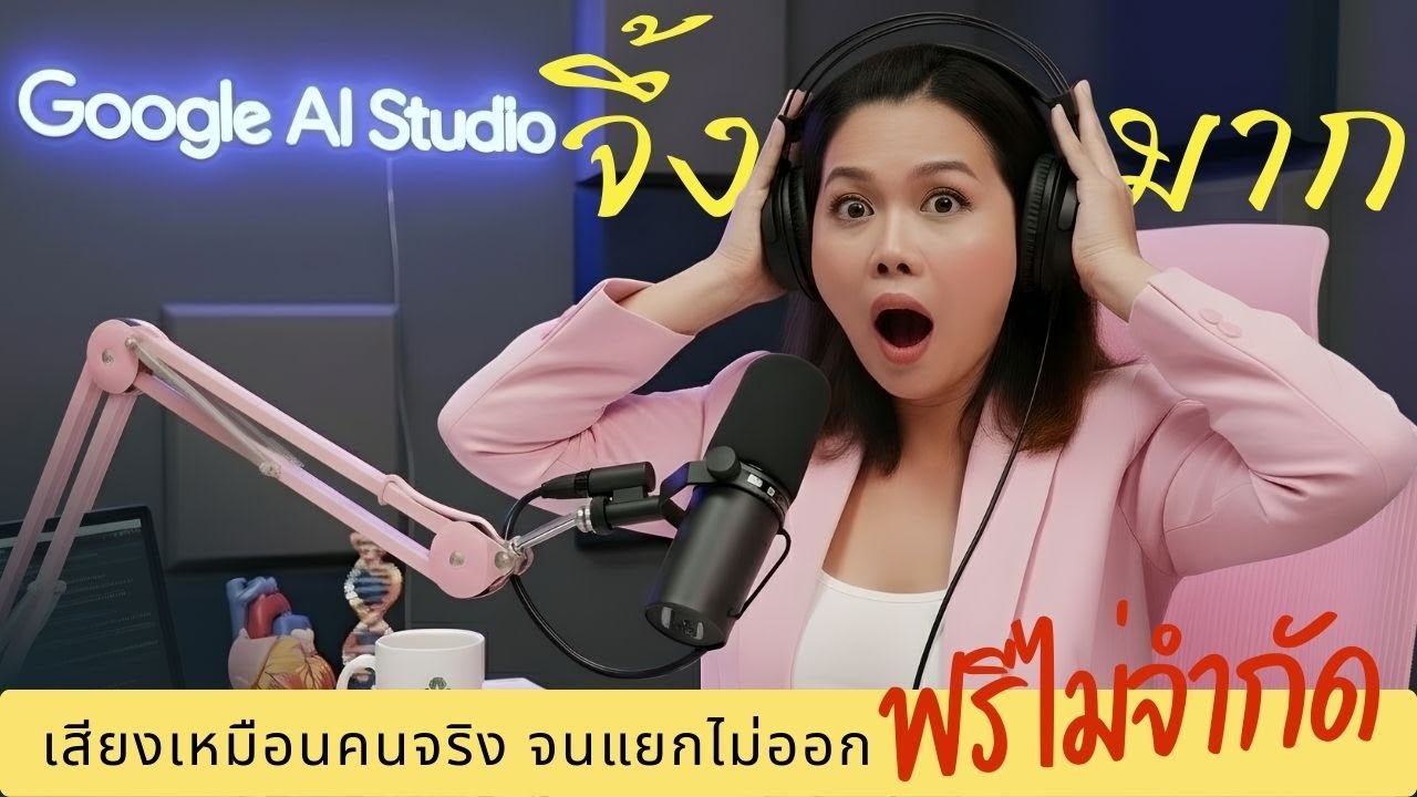 สอนใช้เอไอทำเสียงพูดสมจริง ฟรีไม่จำกัด! | มือใหม่ก็ทำได้ | พอดแคสต์/เล่าเรื่อง/พากย์วิดีโอ (ภาษาไทย)