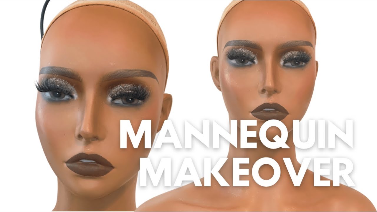 Makeup Artist Does a Full Glam Mannequin Head Makeover Transformation | Perfect for Wig Displays