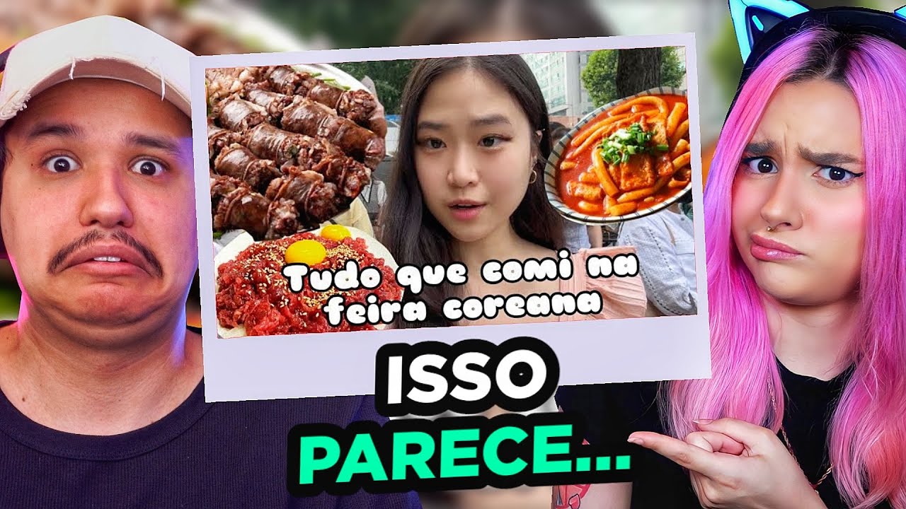 as MELHORES COMIDAS das feiras COREANAS | React PRISCILA JU