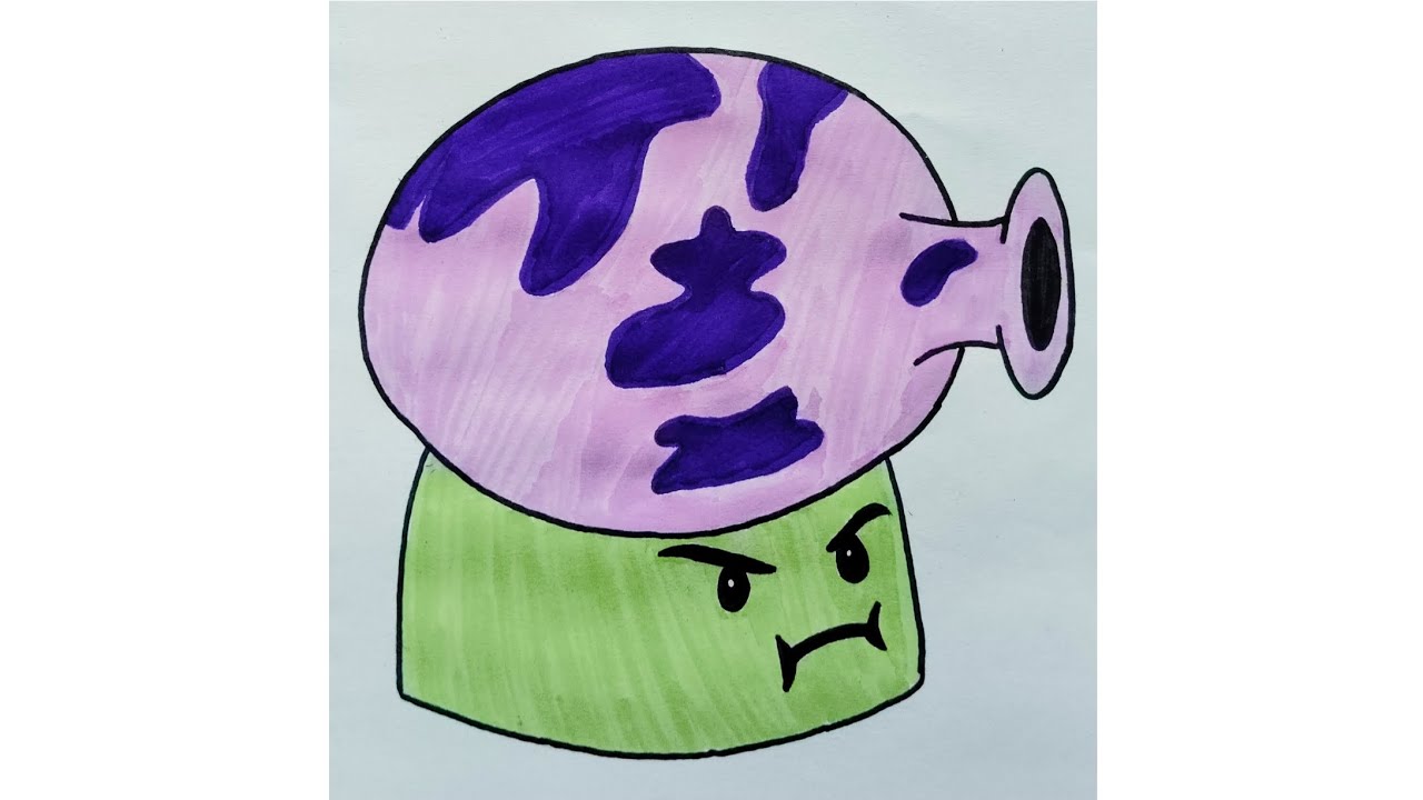 Easy Drawing of a Fume Shroom | Learn How to Draw a Fume Shroom | Kids Drawing |