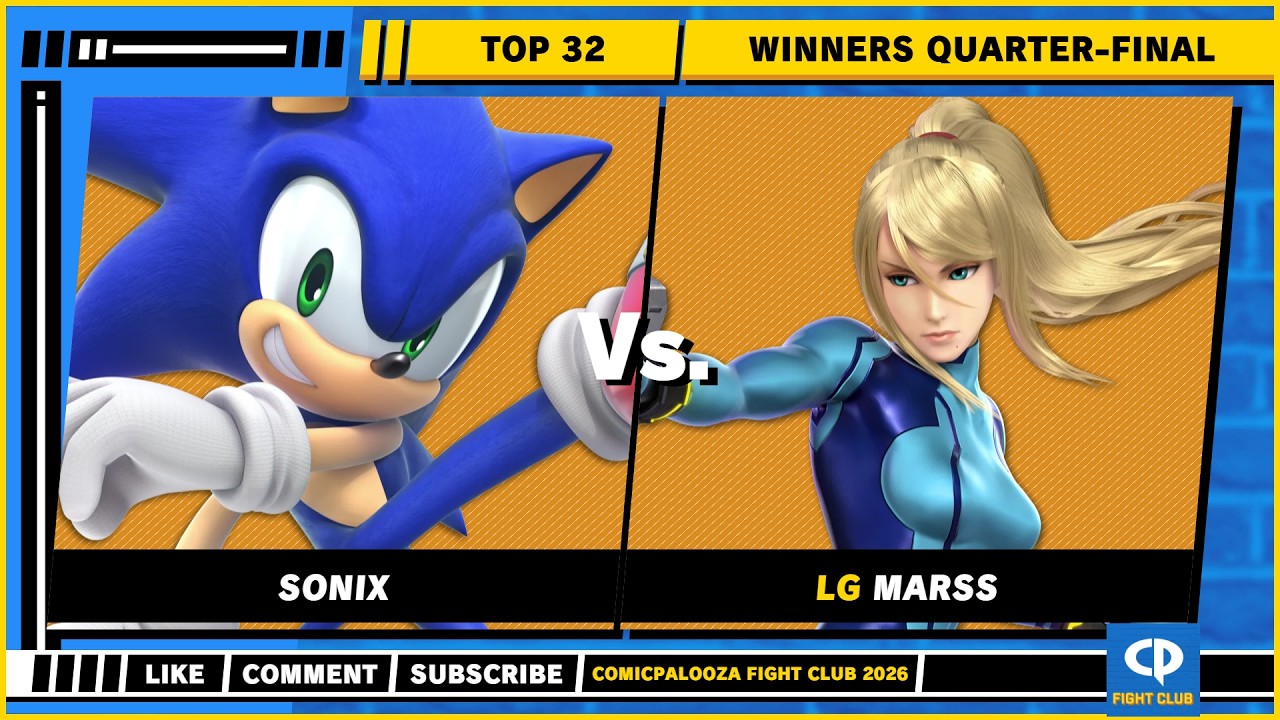 Comicpalooza Fight Club 2026 &mdash; Топ-32 &mdash; Sonix (Sonic) против Marss (Zero Suit Samus) &mdash; SSBU