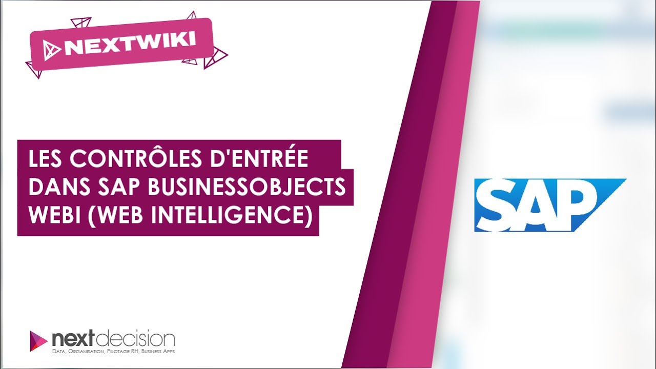 Les contrôles d'entrée dans SAP BusinessObjects Webi
