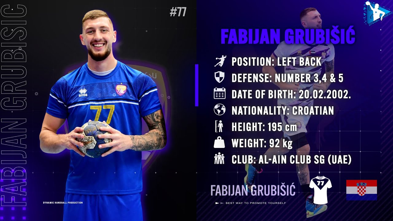 Fabijan Grubisic - Left Back - Al Ain Club SG - Highlights - Handball - CV - 2022/23