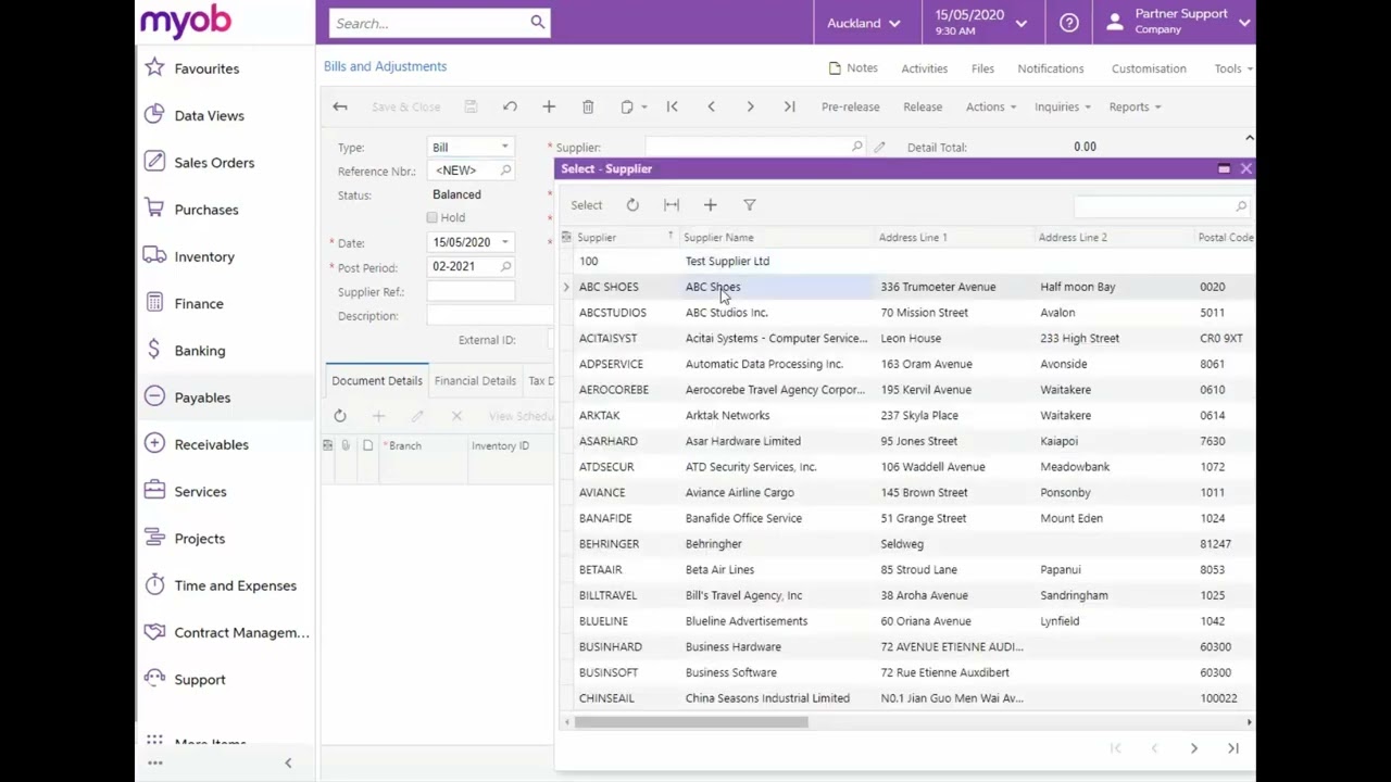 MYOB Advanced Training - Finance - Accounts Payable Introduction