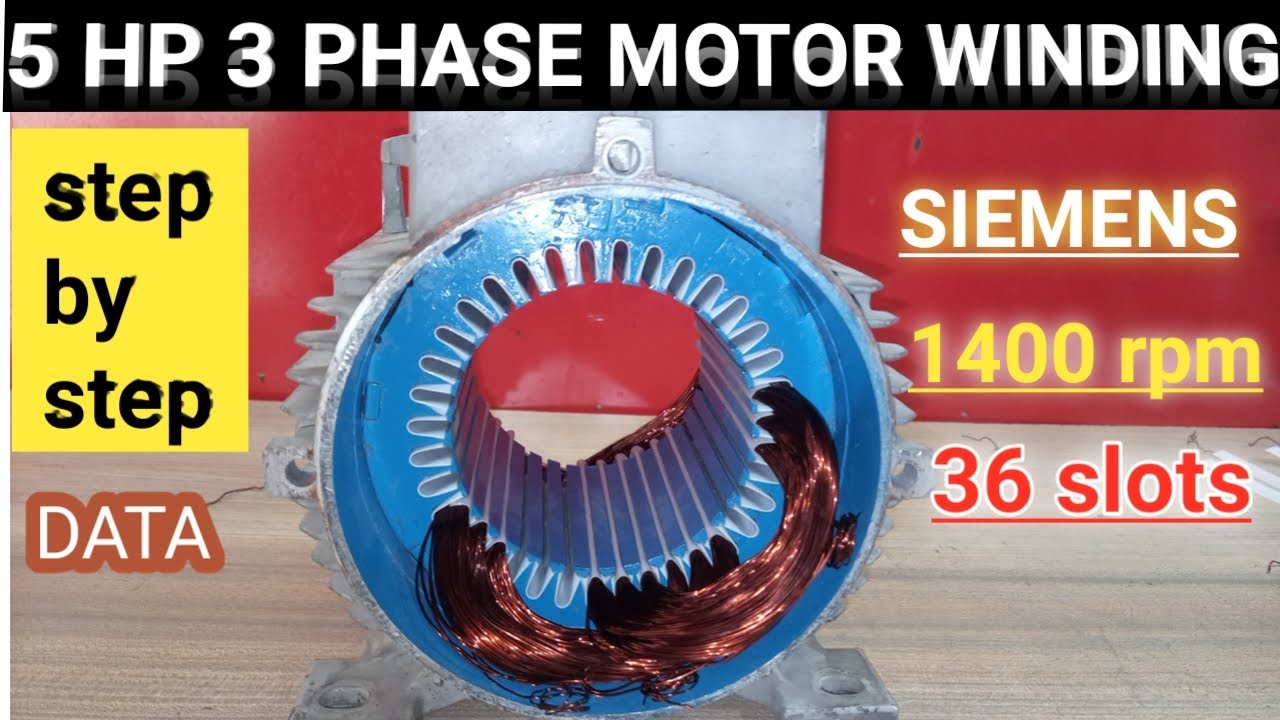 5 hp 3 phase motor winding data | 1400 rpm | zs electric