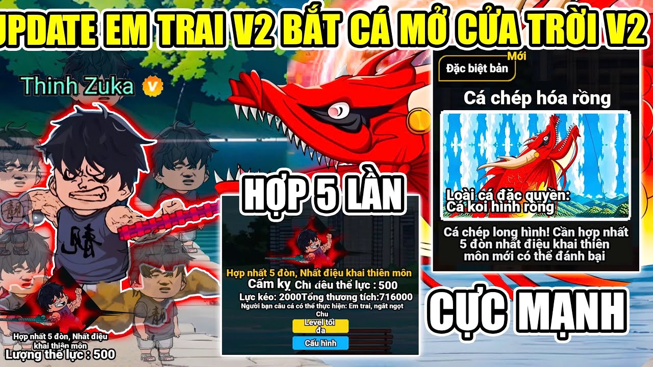 PHÁT HIỆN MAP MỚI CHIÊU THỨC MỚI CÁCH NÂNG CẤP CỦA EM TRAI V2 CỰC MẠNH CÂU CÁ VẠN CÂN 