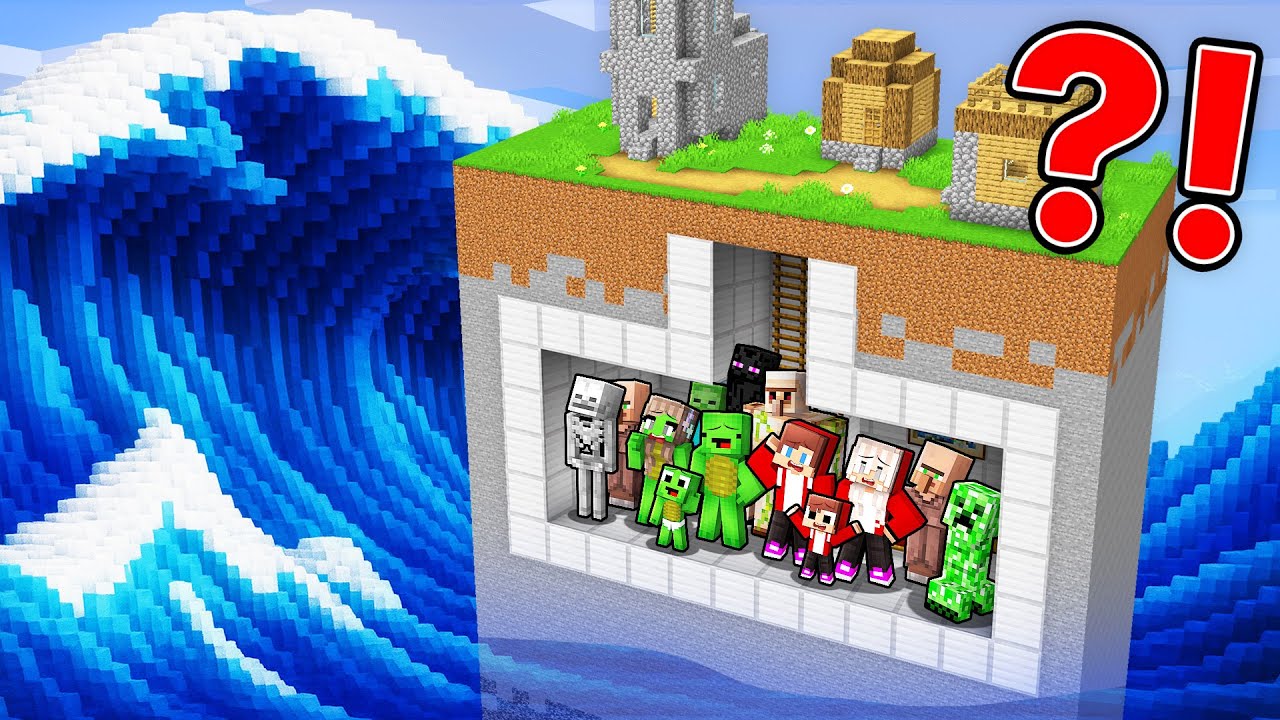 Mikey and JJ Built Doomsday Bunker to Save Everyone in Minecraft (Maizen)