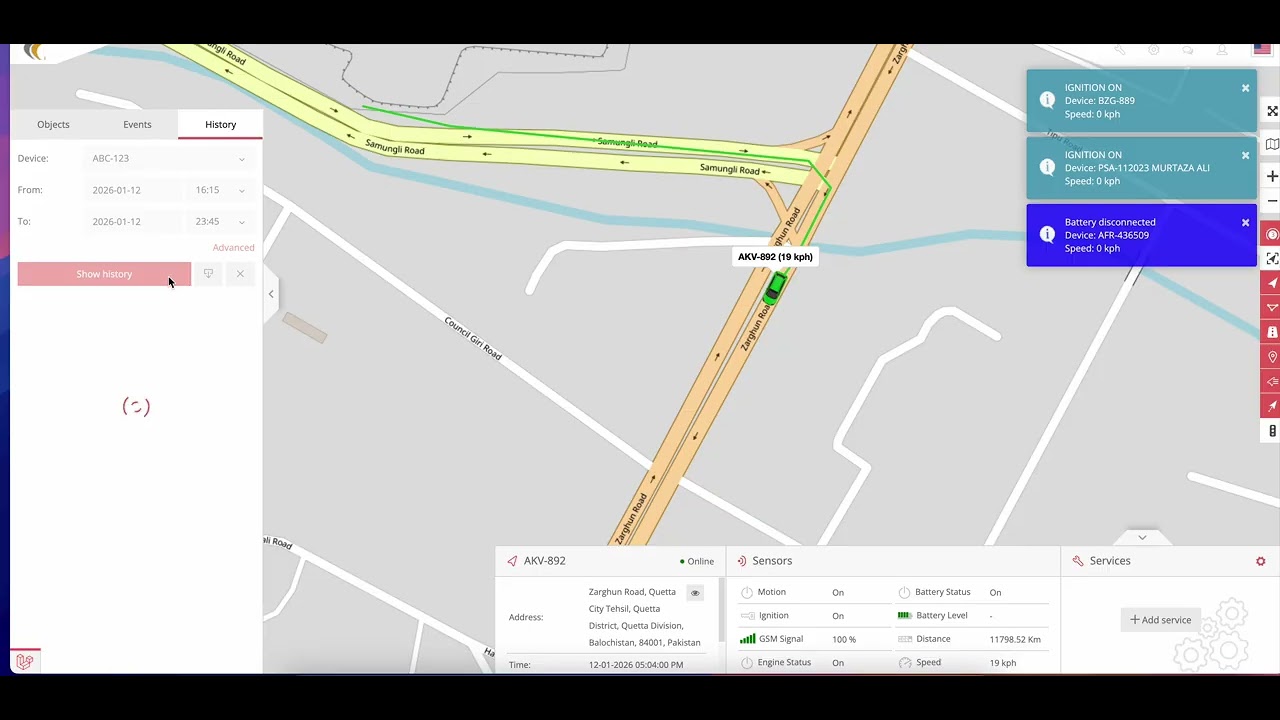 Vehicle Tracking Web and Mobile App