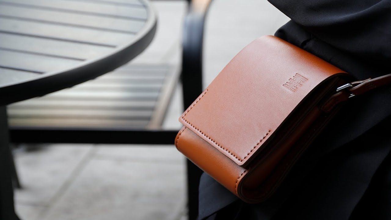 Making Vintage Leather Phone Bag | DIY Leather Brown Square Phone Bag with Strap for Men or Women