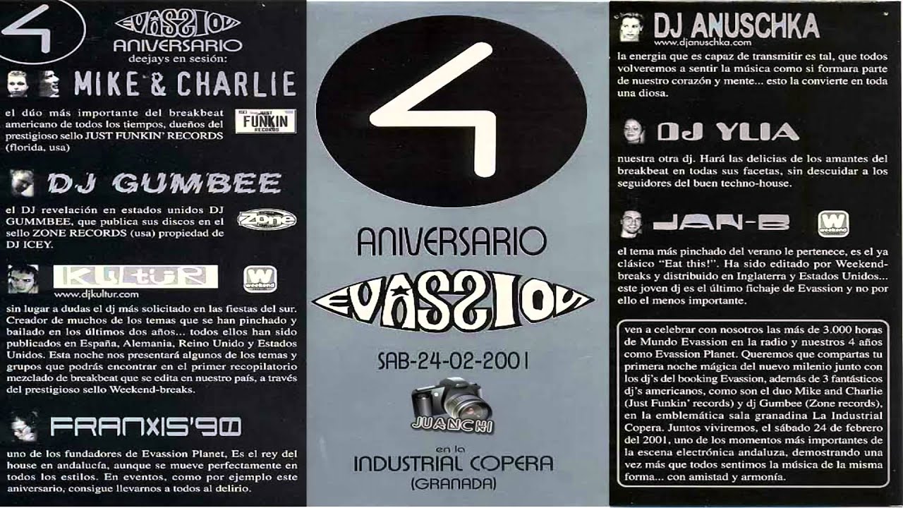 Breakbeat: Evassion Dj Francis 90 Aniversario de Evassion 2001