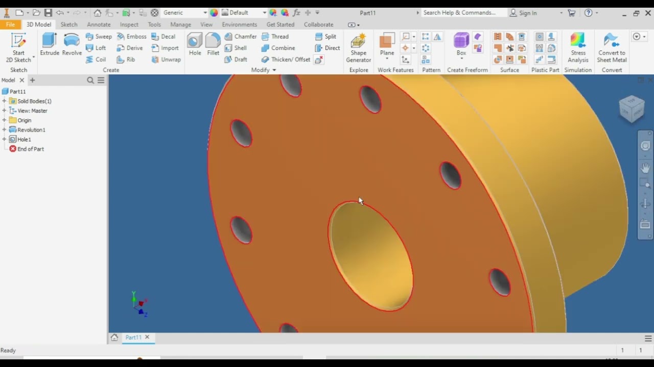 Autodesk Inventor Conexión con Pernos