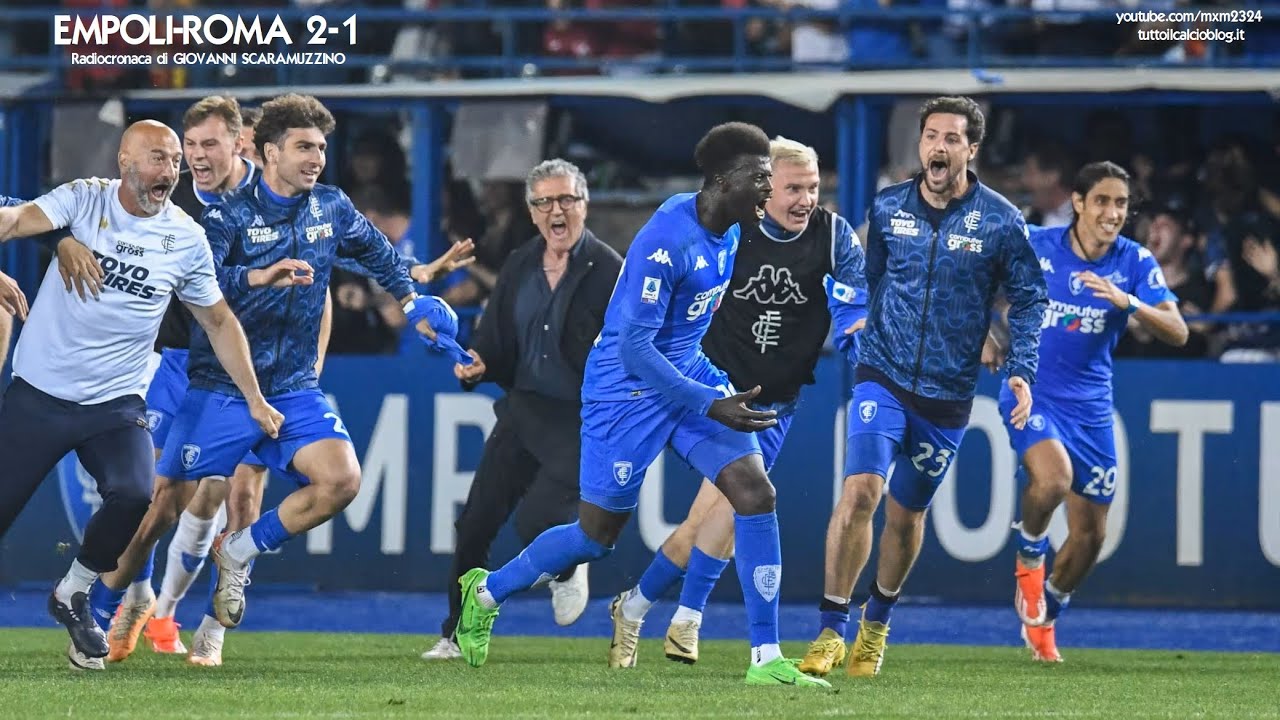 EMPOLI-ROMA 2-1 - Radiocronaca di Giovanni Scaramuzzino (26/5/2024) Rai Radio 1