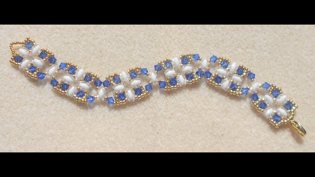 Squares and Crosses bracelet Beading video tutorial by Ezeebeady