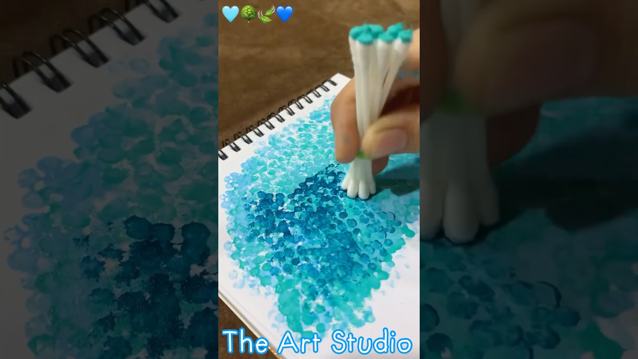Tree painting without brush!?😱🌳|| The Art Studio || #art #creative #shorts #easy #tree #trending
