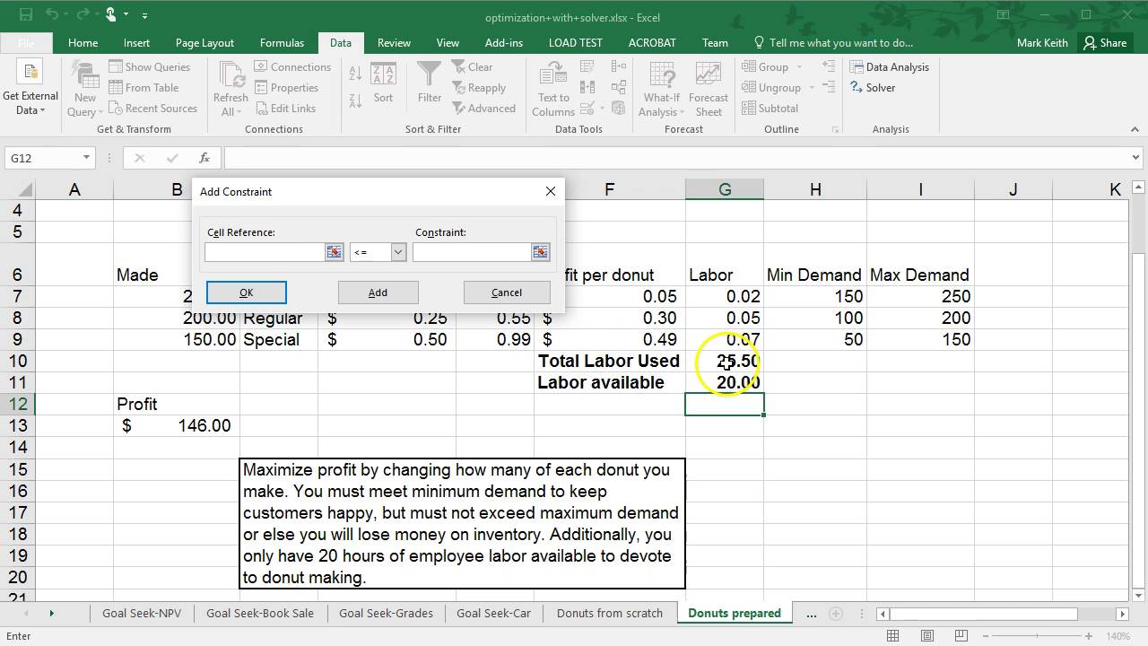 MS Excel Solver Examples
