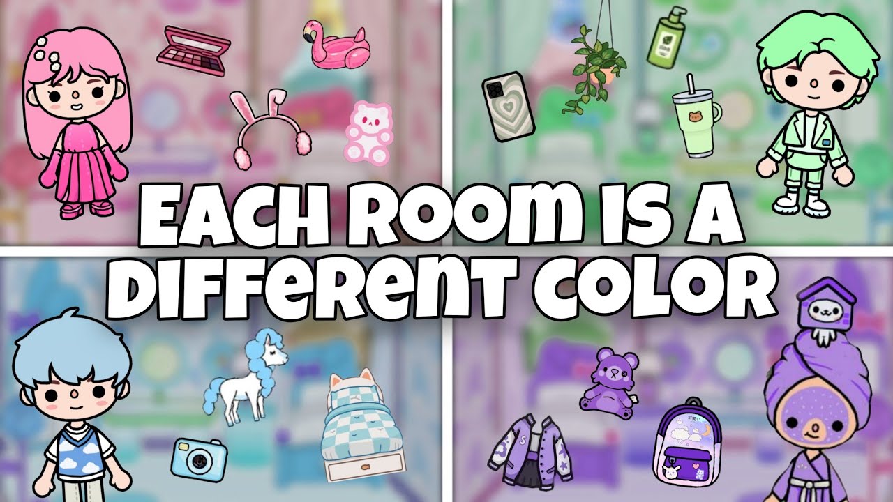Each room is a different color 😱 Aesthetic Toca boca house makeover 😍 [ Toca Life World ]