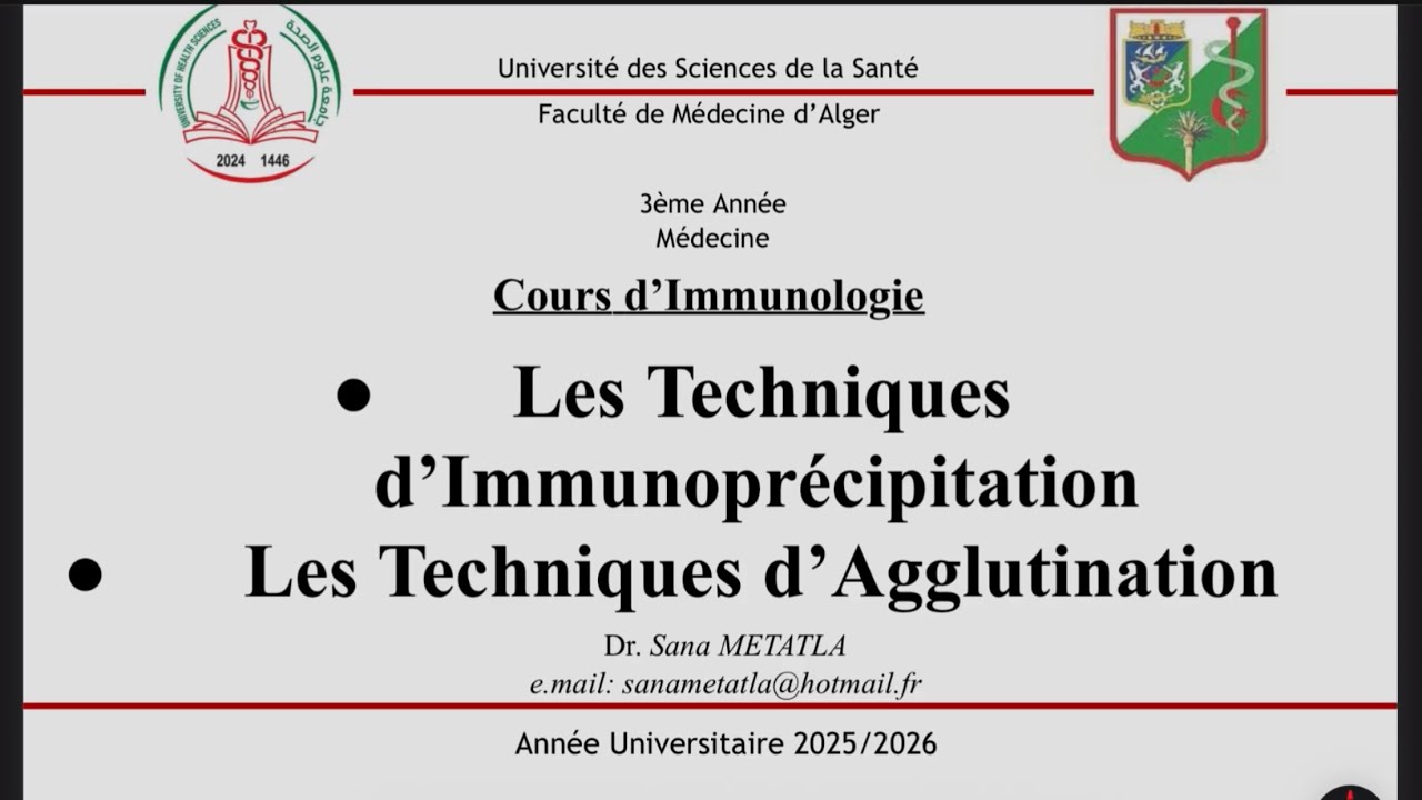 Les techniques d’immunoprécipitation et d’agglutination |IMMUNOLOGIE 3ème année médecine (partie1)