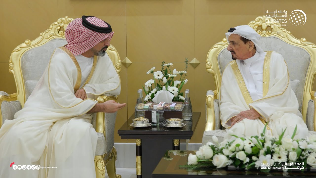 حاكم عجمان وولي عهده يستقبلان المهنئين بعيد الفطر المبارك