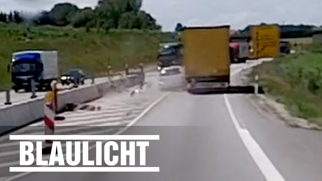 Überholmanöver extrem - Opel quetscht sich an LKW vorbei (Abenteuer Autobahn)