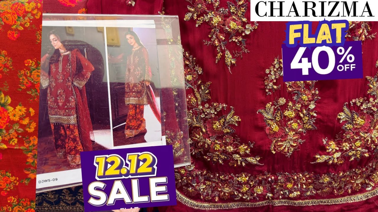 Charizma 12.12 SALE 2025 📣Beautiful Unstiched Collection 📣🔥Charizma FLAT 40% OFF SALE 🔥