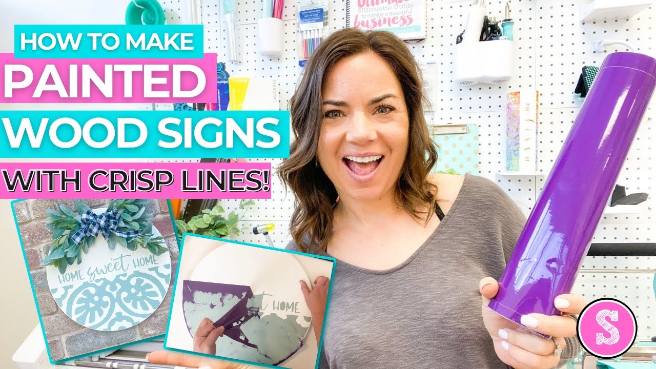 😍 Shhh..Secret to Painted Round Wood Signs with Crisp Lines!