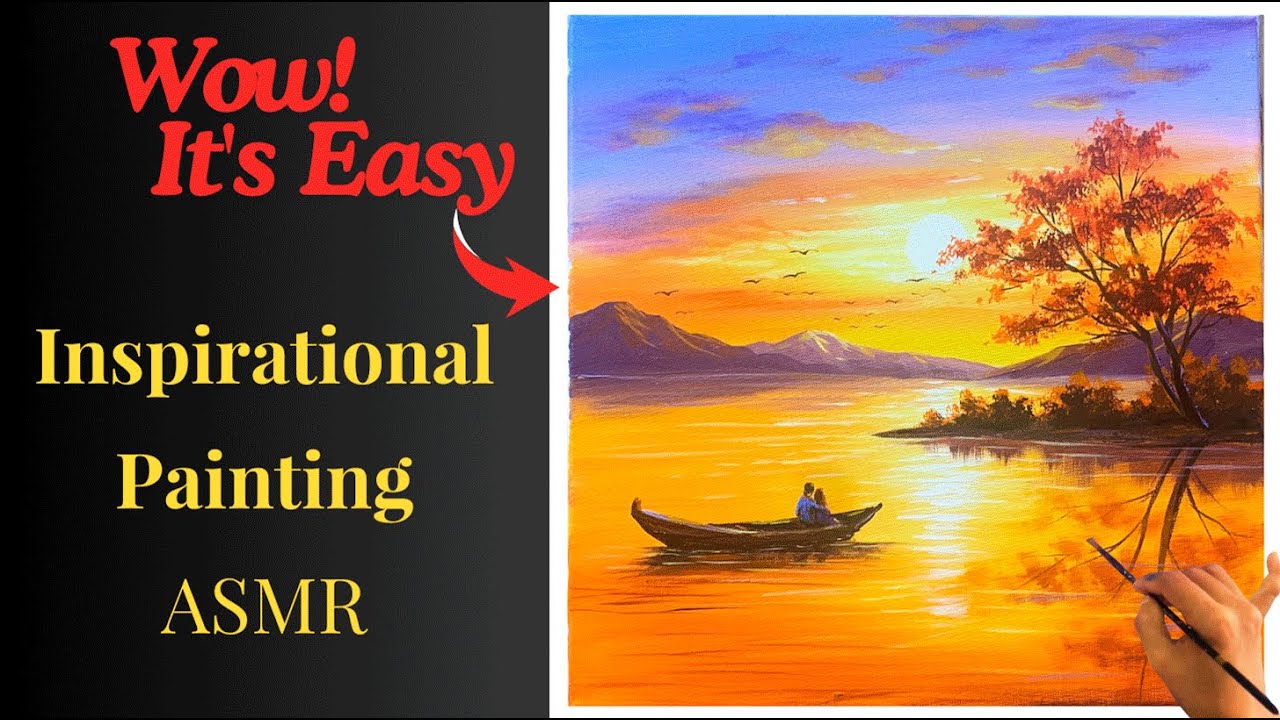 Acrylic Painting - How to Draw Beautiful Landscapes - Inspirational Paintings | ASMR Painting