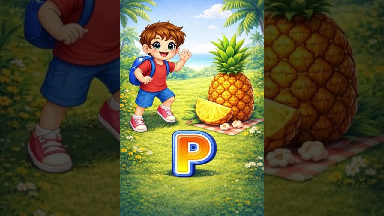 P for Pizza, Popcorn & Pineapple 🍕🍿🍍 | Alphabet Song for Toddlers 