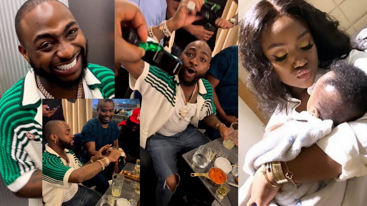 Davido and his Friends Celebrating his New Born Baby as Chioma just give Birth to a Baby Boy