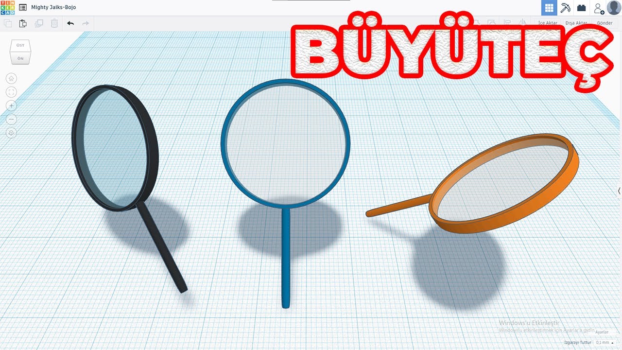 Tinkercad 3D Büyüteç Tasarımı