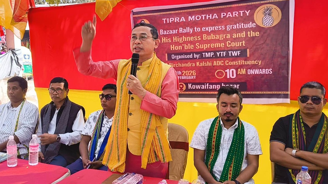 TMP held a bazaar rally in 26-Birchandra kalsi constituency to express gratitude to Bubagra Pradyot