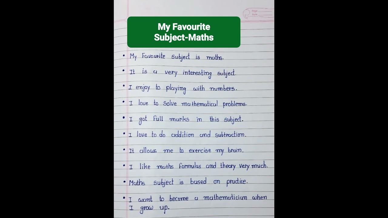 10 Lines On My Favourite Subject Maths | Essay On My Favorite Subject Maths | Favorite Subject Essay
