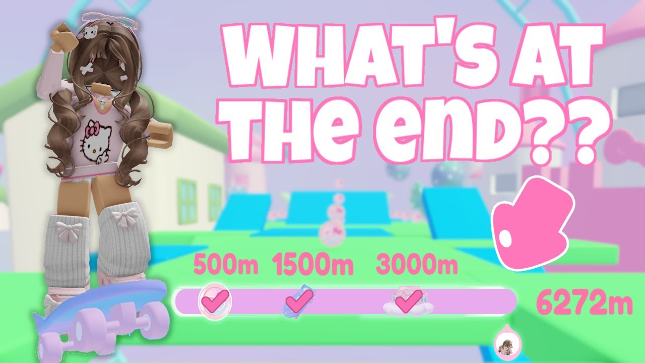 What's at the end?? | Skateboard 50th Anniversary Minigame | Roblox My Hello Kitty Cafe | Riivv3r