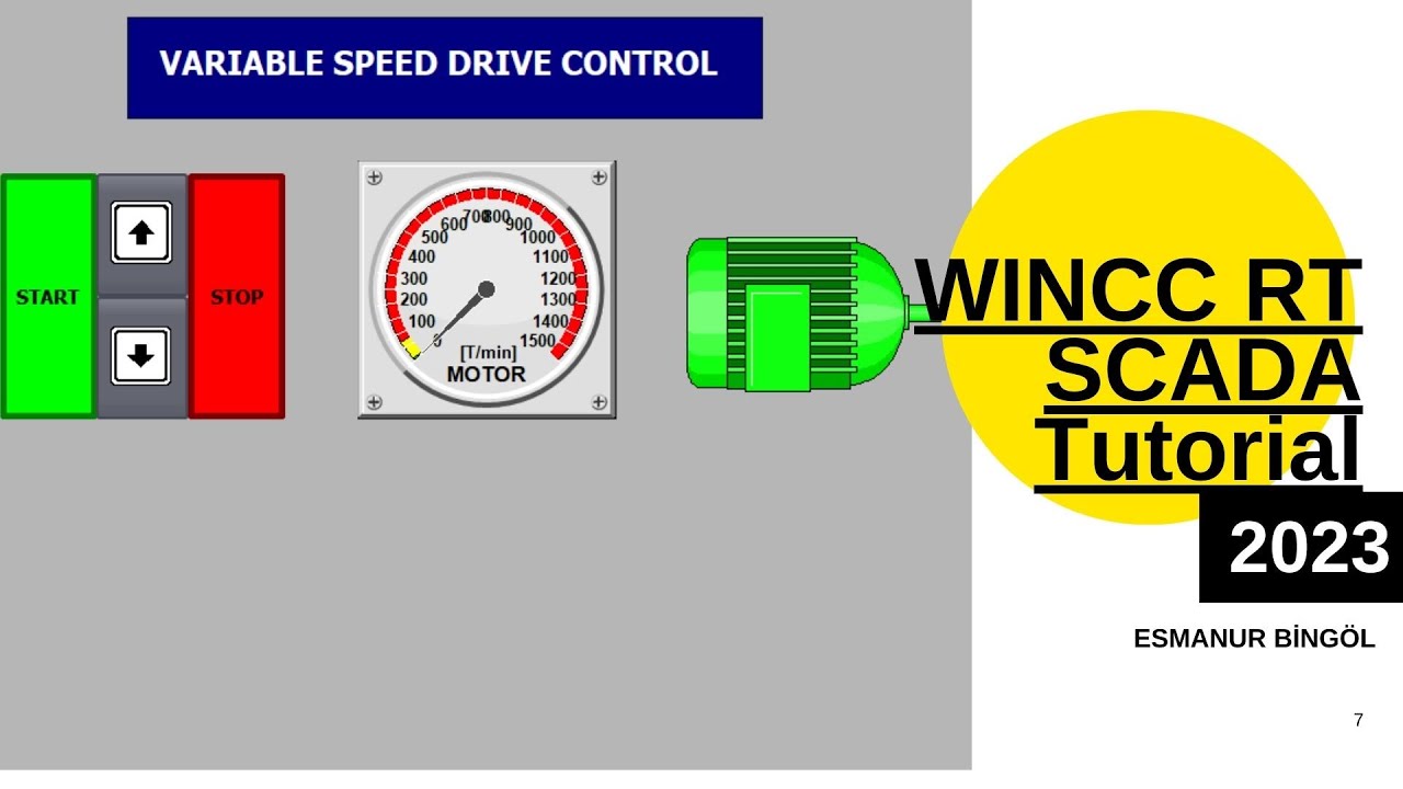 WINCC RT SCADA - Tutorial 7 - Variable Speed Drive Control via S7-1200 PLC (TiaPortal V17)