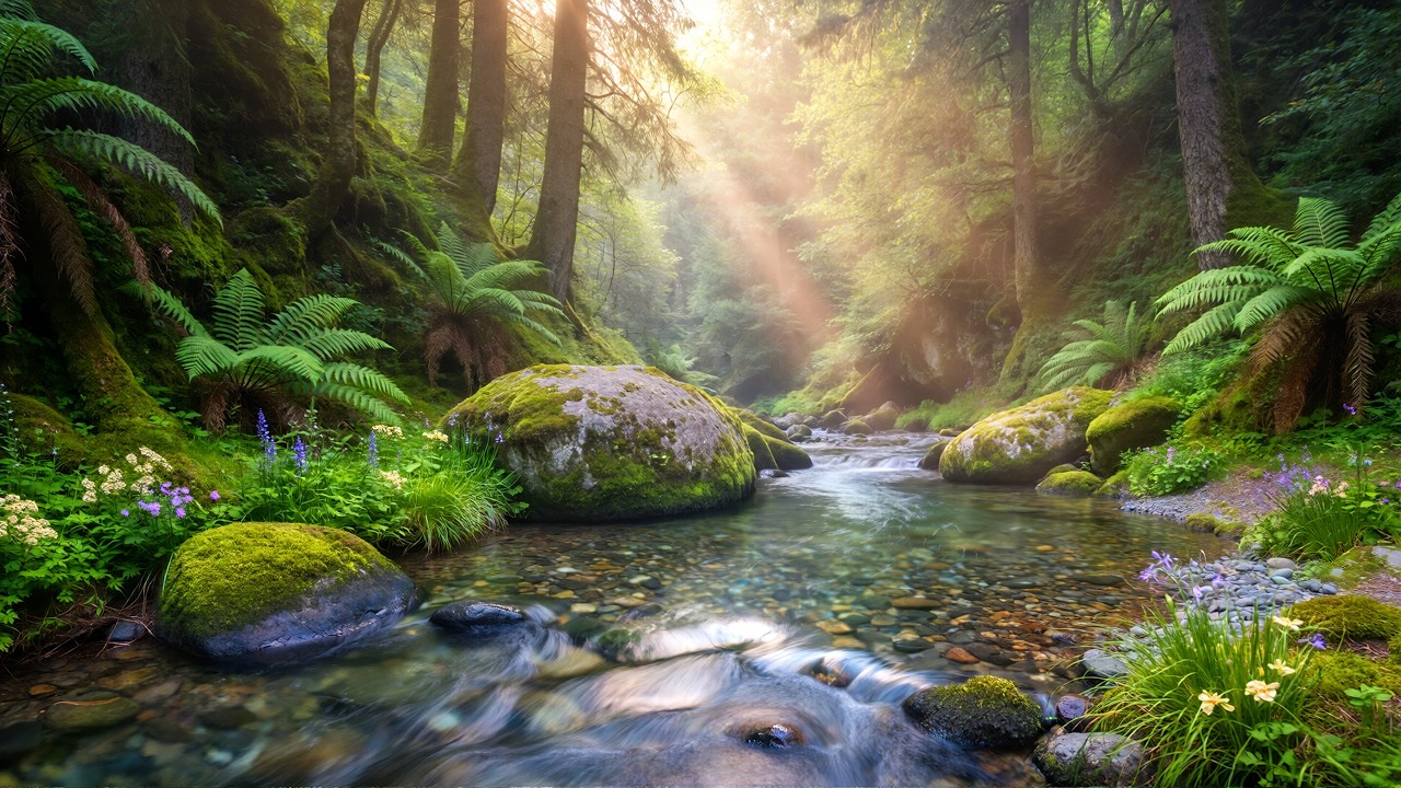 Peaceful Forest Creek Sounds 🌿 | Relaxing Jungle Stream Ambience for Sleep, Study & Meditation (4K)