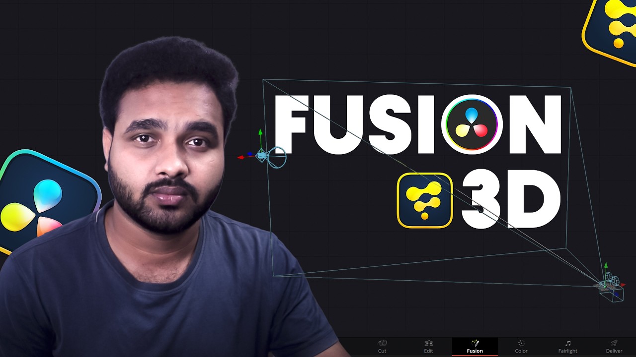 Fusion 3D Basics in Telugu | 3D Scene from Scratch in DaVinci Resolve