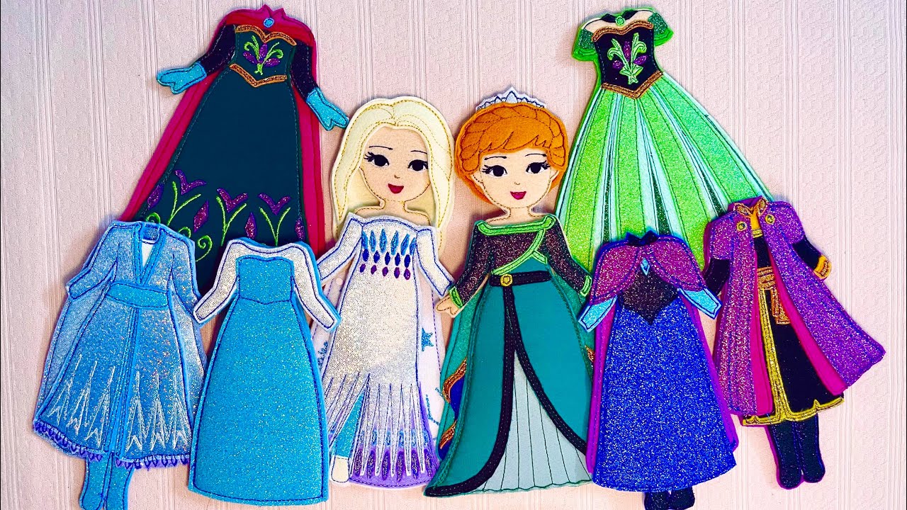 Disney Frozen 1 & 2 Anna and Elsa Dolls Dress Up |Felt Doll