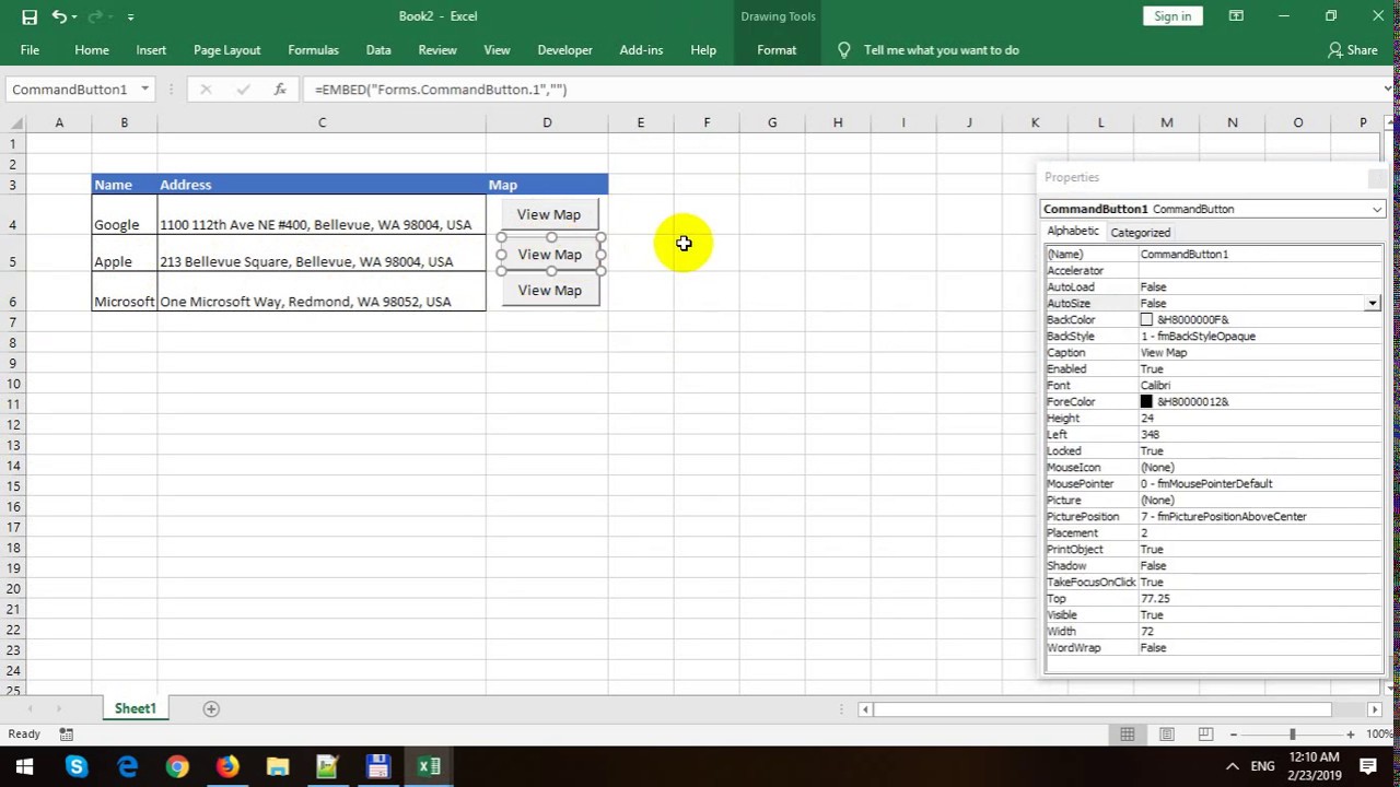 How to Make a Google Map from Excel VBA