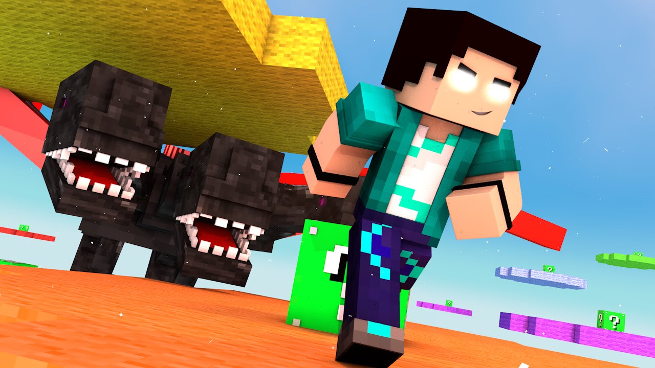 Minecraft - LUCKY BLOCK NEON DROPPER - Mini-Game