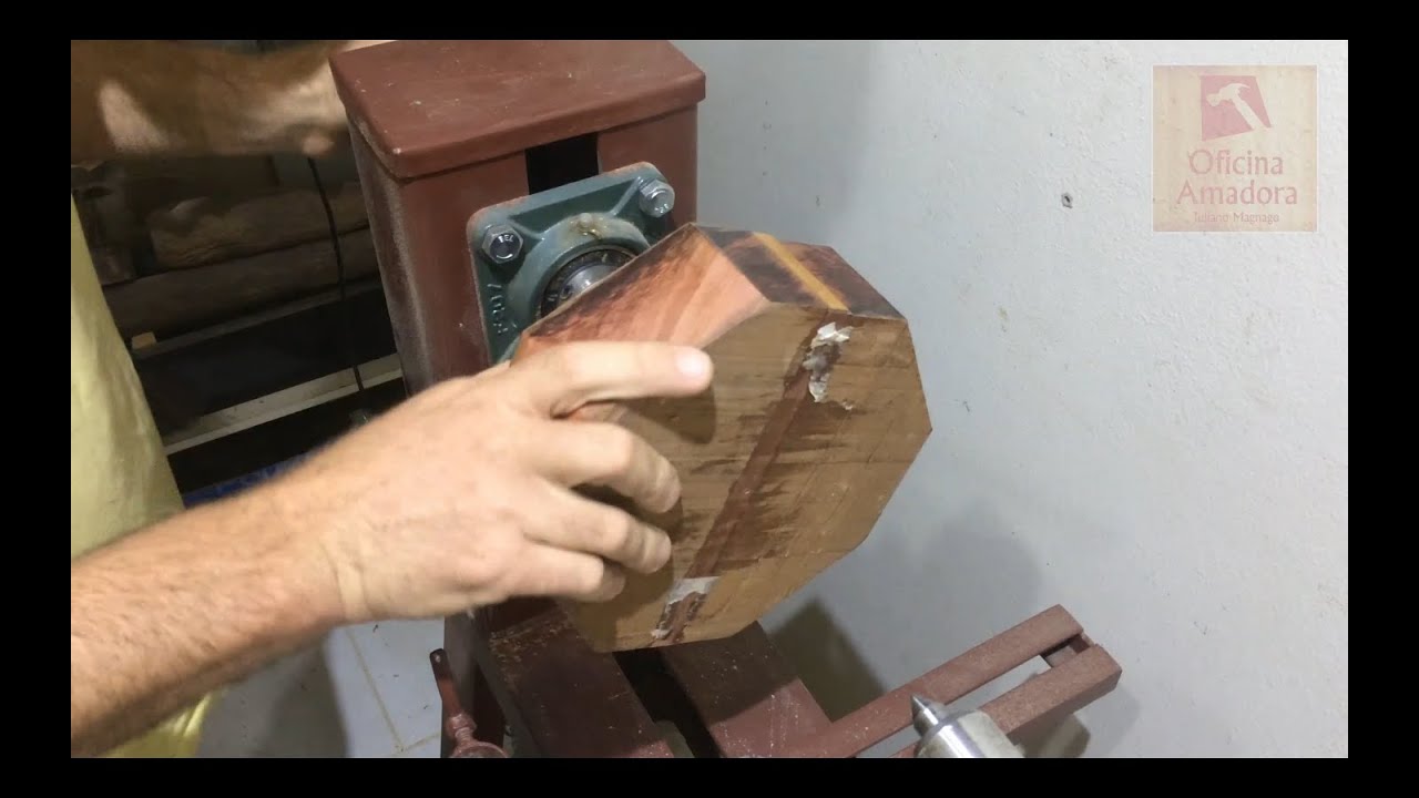 Tigela em madeira maciça, teste do torno / Solid wood bowl, lathe test