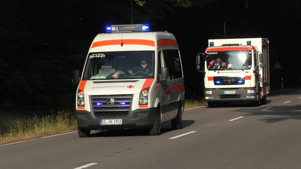 MANV nach Verkehrsunfall | Einsatzfahrt DRK Bereitschaft Kreis Segeberg + KTW RKISH