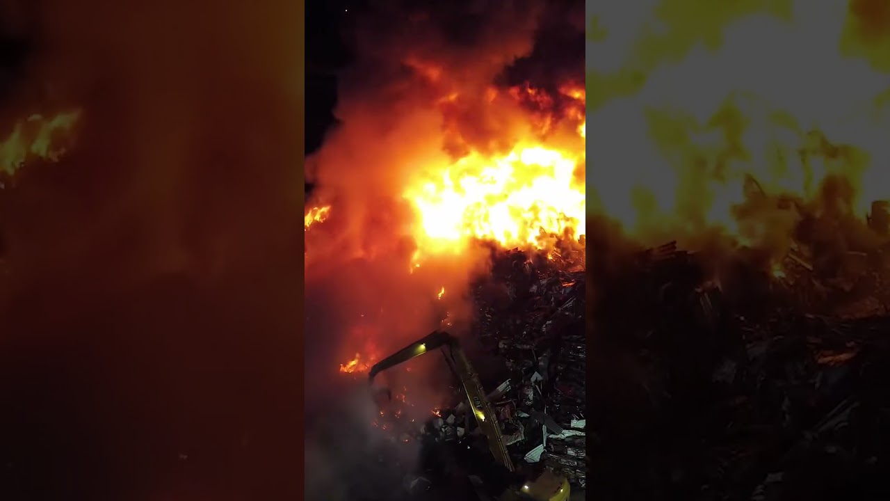 Crews battle blaze at Kalamazoo recycling center