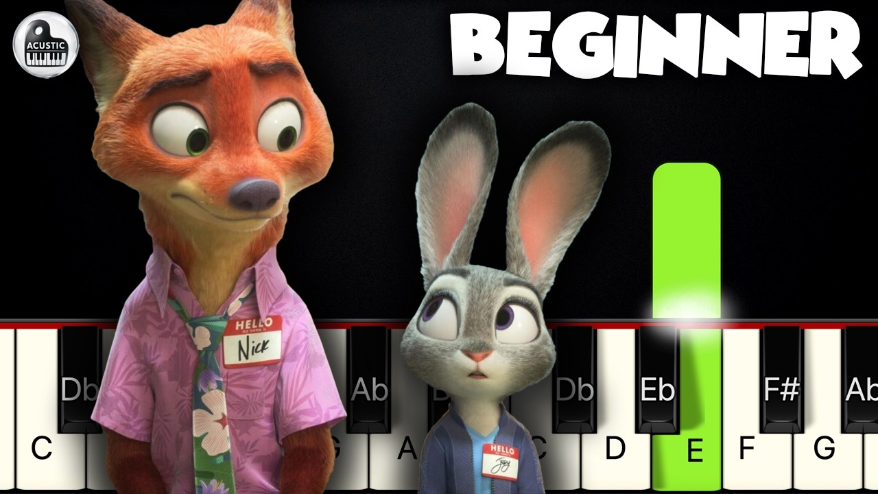 Zoo (Zootopia 2) - Shakira | BEGINNER PIANO TUTORIAL by Betacustic