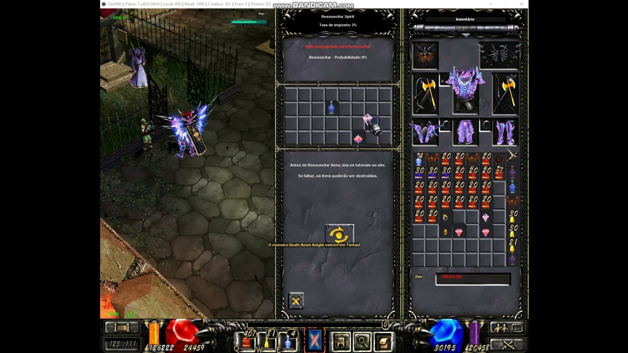 Jogando zemmu / Criando Dark Spirit