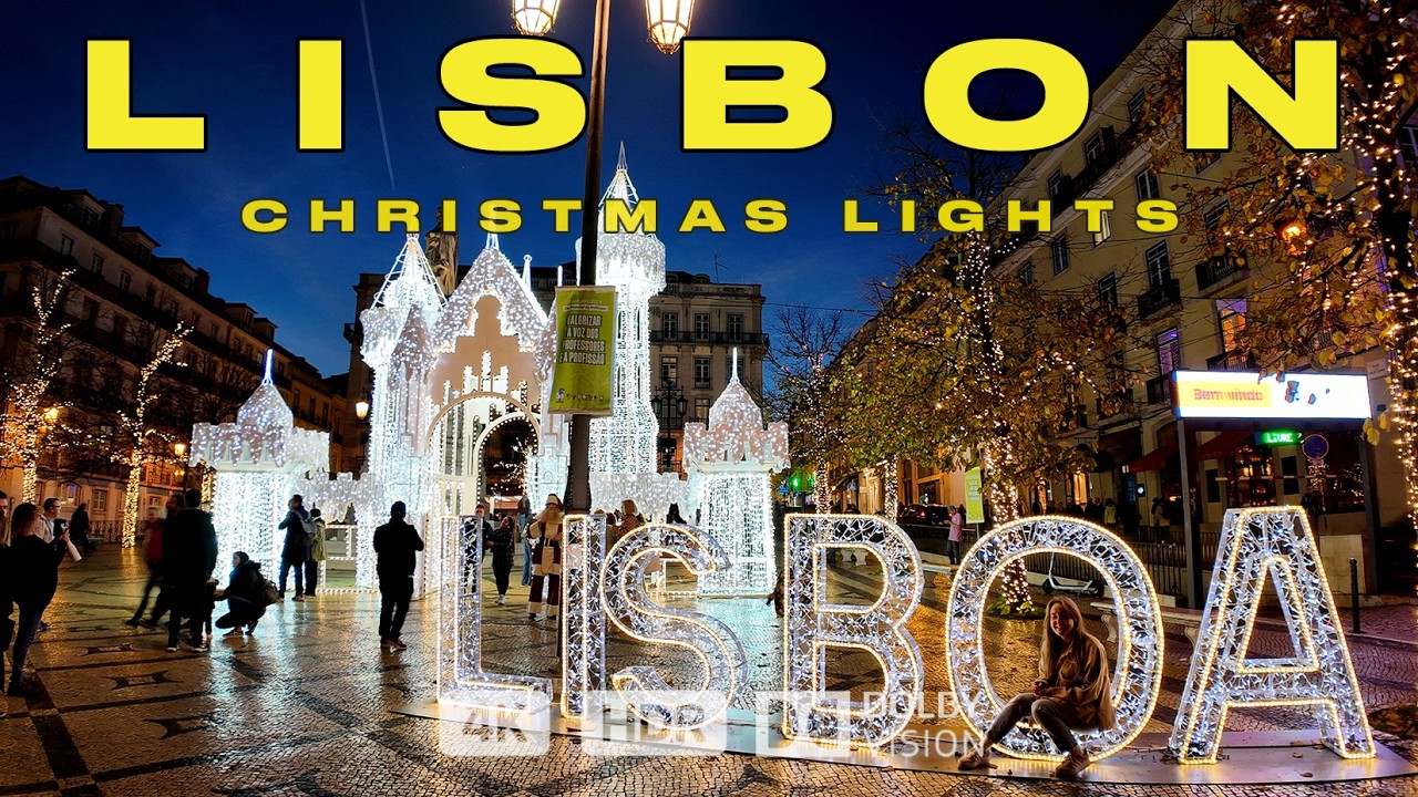 Рождество в Лиссабоне, Португалия 2024 🇵🇹: Рождественские огни🌟 и рынки 🎄Пешеходный тур 4K