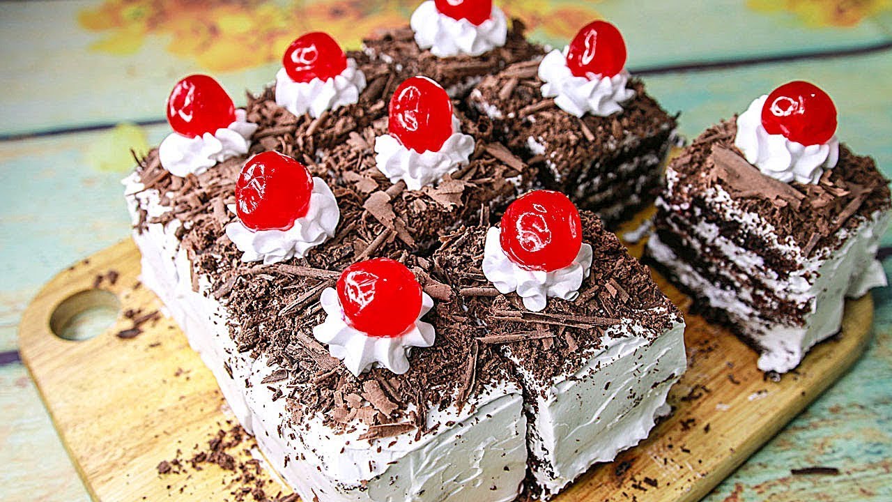 Black Forest Pastry | Eggless & Without Oven | Eggless Black Forest Cake Recipe