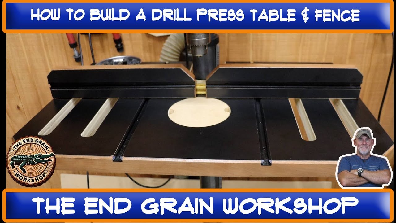 How to Build a Custom Drill Press Table and Fence | Laminate Top, T-Tracks, and Cherry Trim