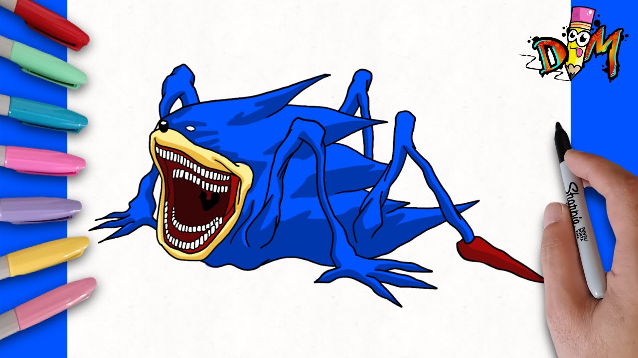 How to Draw Shin Sonic Tapes | step by step | como dibujar a shin sonic  tapes f&aacute;cil