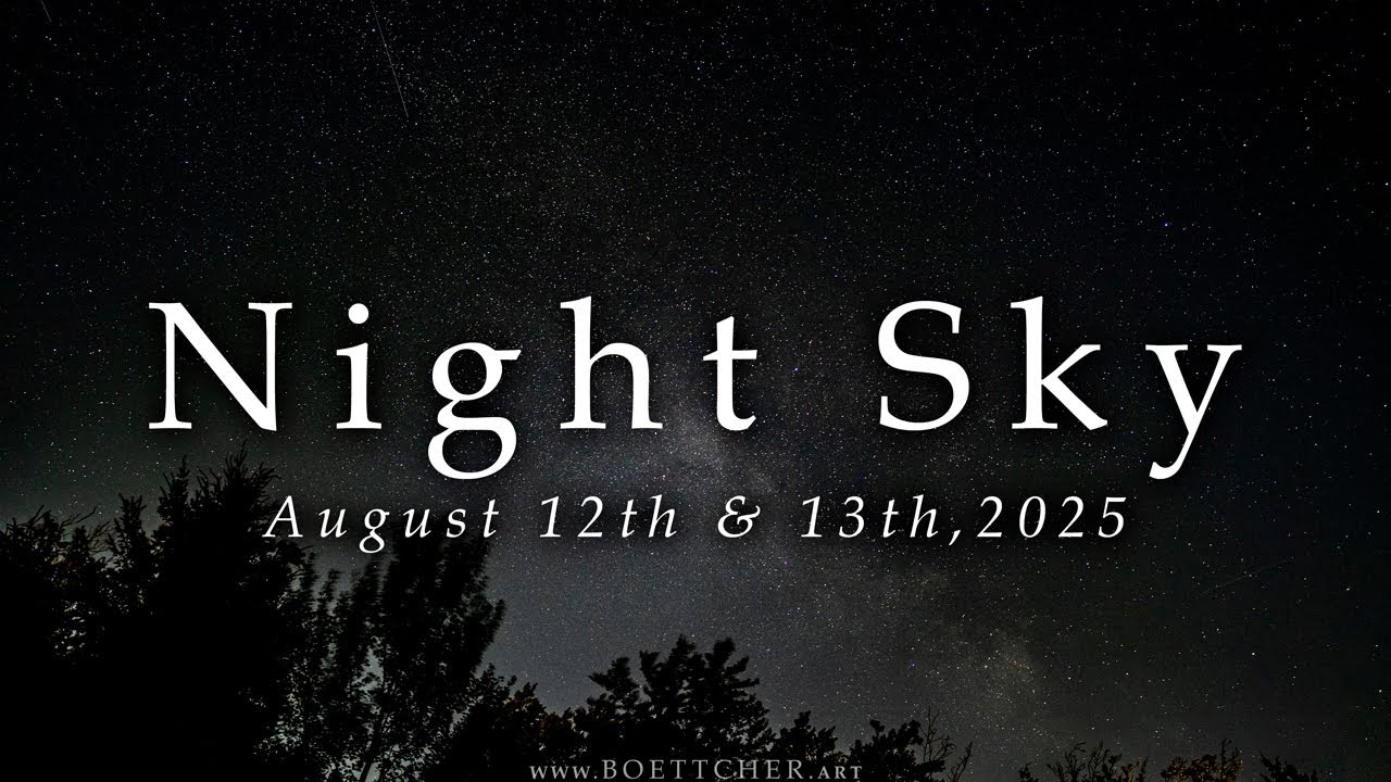 Night Sky in August 2025 (Night sky, Shooting Stars (Perseid Meteor Shower) and Milky Way Timelapse)
