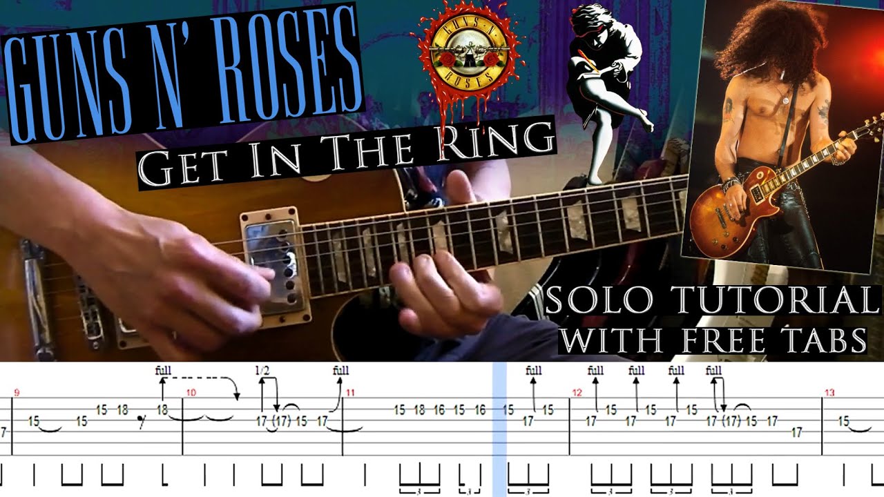Guns N' Roses - Get In The Ring intro guitar solo lesson (with tablatures and backing tracks)