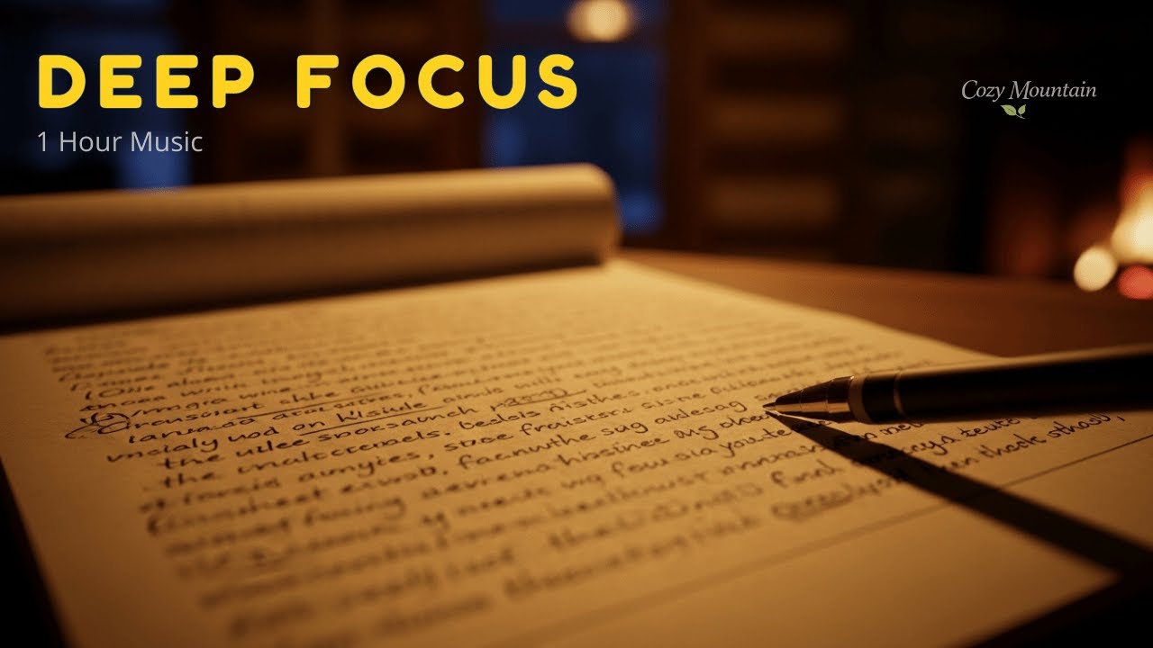 Deep Focus 🖋️🌧️ | Cozy Mountain Jazz for Study, Work & Concentration (1 Hour)